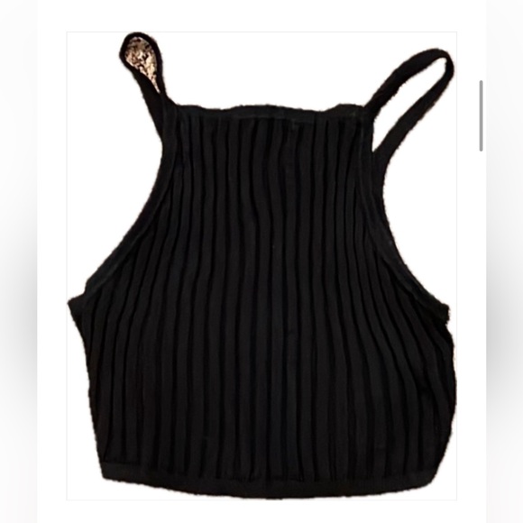 BDG Tops - BDG black knit high neck crop top